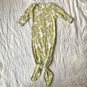 Kate Quinn Tropical Leaves Tied Gown, 0-3m